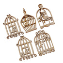 100Pcs Wooden Birdcage Embellishment Craft DIY Wind Chime Hanging Decoration