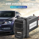 For Mitsubishi USB Car Charger with Blue LED Voltmeter 2.1A USB Charger Adapter