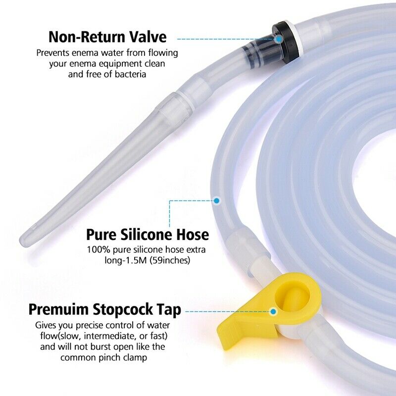 2000Ml Constipation Flusher Feminine Hygiene Enema Bag Sets For Colon Clean A5D2