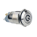 12mm Blue Light Metal Power Push Button Switch Latching Waterproof Flat 12V