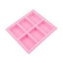 Rectangle 6-Cavity Soap Mold Cake ice Silicone Mould Tray Homemade Craft DIY