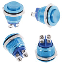 1PC 19mm waterproof blue momentary metal push button reset switch high heME