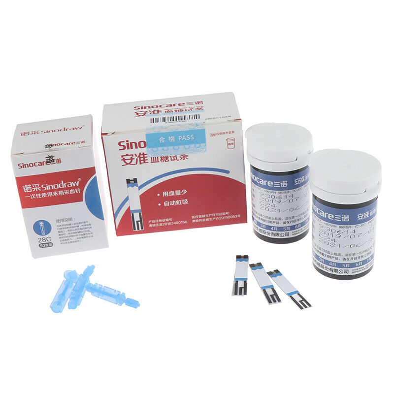 Diabetic Blood Glucose Test Strips 50 pcs + Test Paper 50 pcs Lancets Needles 3C