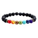 Fashion Unisex 7 Chakra Buddha Beaded Bracelet Natural Lava Stone Jewelry