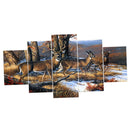 5pcs Unframed Modern Art Oil Painting Deers Huge Home Wall Art Decor On PVC