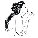 Girl Wearing Lipstick Wall Stickers Girls Bathroom Bedroom Wall Decor