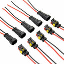 5x 2Pin Car Waterproof Electrical Connector Plug with Wire AWG Marine 6cm PopMO