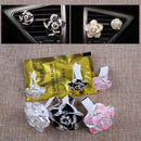 2Pcs BLACK Rhinestone Flower Clip Auto Car Air Vent Perfume Freshener Universal