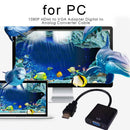 1080P HDMI to VGA Adapter Digital to Analog Converter Cable for PC (Black)