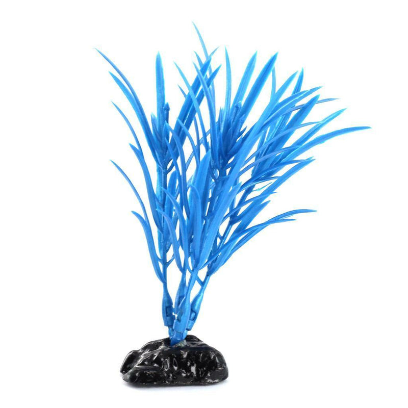 Fluorescent Blue Artificial Plant Grass Aquarium Fish Tank Water Decoration