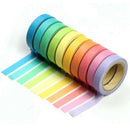 10x Decorative Colorful Rainbow Sticky Paper Masking Adhesive Tape Scrapboo