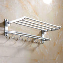 Wall Mounted Towel Rack Holder Hook Hanger Bar Shelf Storage Rail Bathroom A9B9