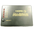 5Port 1080P Video HDMI Switch Switcher Splitter for HDTV DVD TV BOX+ IR Remo%!