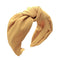 Women Headband Knot Solid Wide-brimmed Fabric Hair Accessories (Yellow)