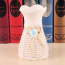 Rattan Flower Plant Floral Arrangement Basket Vase Storage Pen Holder White
