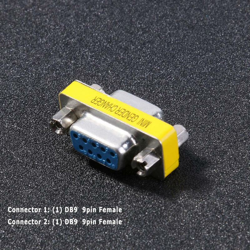 2pcs DB9 Female to Female Adapter Gender Changer Serial RS232 Coupler