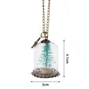 Fashion Women Men Luminous Glass Christmas Tree Pendant Chain Necklace Gift