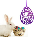 Easter Non-woven Purple Egg Hanging Ornament Felt Egg Rabbit Wall Penda_