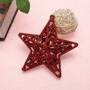 Christmas Tree Decoration Hollow Five-pointed Star Shape Glitter Ornament