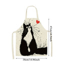 1Pcs Kitchen Apron Cat Printed Sleeveless Cotton Linen Aprons for Men Women