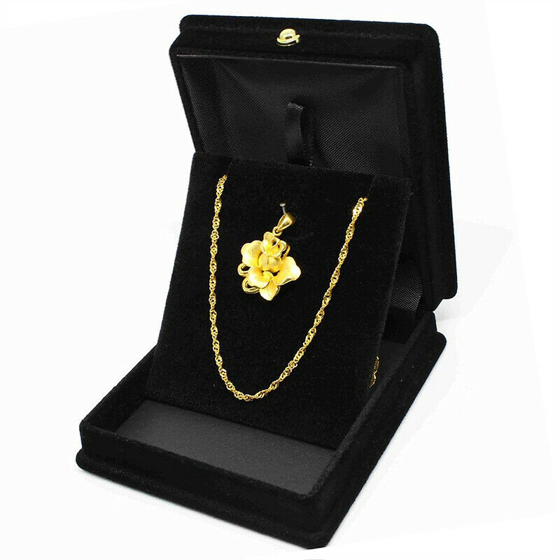 1 x Velvet Necklace Chain Jewelry Display Storage Box Gift Case Holder Orga