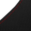 Black+Red PU Leather DIY Car Steering Wheel Cover 38cm With Needle And Thread3C