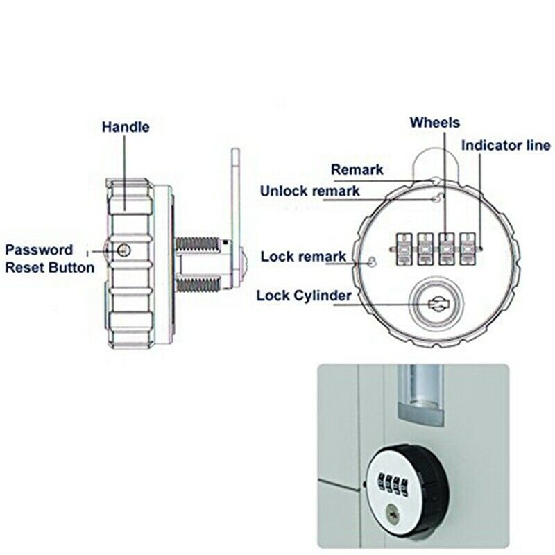 Combination Cabinet Cam Lock 4 Digital Keyless Drawer Door Gym School Locke L2J8