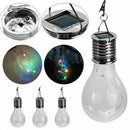 4Pcs Plastic Solar Powered Light Bulbs Colorful Garden Clear Hanging Lamp Set #