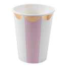 Gilding High-end Disposable Tableware Set Pink Striped Paper Plates Cups Na N8Z4