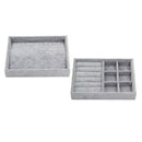 2Pcs Wood Jewelry Box Bracelets Storage Showcase Organizer Display Case