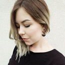 Handmade Fashion Simple Geometric Circular Marble Long Earrings Girls Popul H1Q5