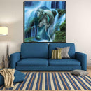 Waterfall Wolf 5D Diamond DIY Painting Kit Home Decor Craft 35 X 35cm