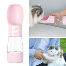Portable Pet Dog Outdoor Travel Water Bowl Bottle Drinking Food Dish Feeder Pink