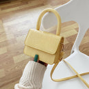 Women Leather Mini Shoulder Handbags Flap Messenger Crossbody Bags (Yellow) A