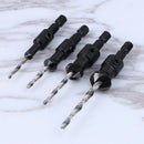 4pcs/set Carpentry Countersink Drill Bit Set Woodworking Tools #6 #10 #13 # #gib
