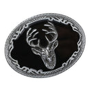 Retro Men Deer Elk Head Oval Western Cowboy Christmas Alloy Belt Buckle Gift