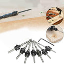 22x Tapered Woodworking Drill Countersink Bit Screw Pilot Collar Set Holes I9R0