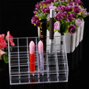 24 Stand Trapezoid  Clear Lipstick Makeup Cosmetic Holder Storage Display Stand