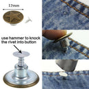 Jeans Button 40Pcs Metal Tack Buttons Replacement Kit Repair For Sewing Pants L6