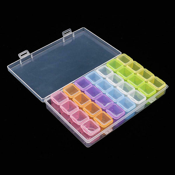 28 Grids Nail Art Storage Box Jewelry Organizer Manicure Tools (Multicolor)