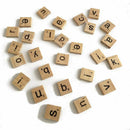 100 Wooden Alphabet Scrabble Tiles Black Letters & Numbers For Crafts Wood