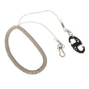 Tether Fly Fishing Lanyard Stainless Steel Wire Rope Tackle W/Carabiner