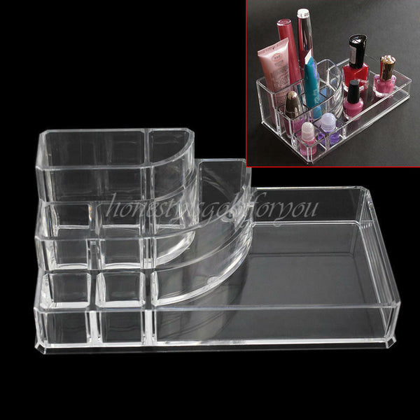 Acrylic Clear Make Up Organiser Cosmetic Stand Display Storage Case 8 Tip