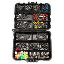 162pcs Fishing Accessories Kit Hooks Swivels Lead Fishing Sinker Tackle Box A