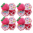 4x Set Cosmetic Girl Pretend Play Kit Strawberry Make Up Case Kids Gift Toys
