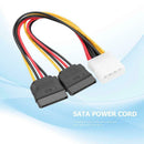 20cm 4Pin IDE to 2 Serial ATA SATA Power Supply Cable Hard Drive Adapter Cord
