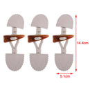 3x Retro Style Beige Leather Horn Toggle Buttons Duffle Coat Craft Decor DIY