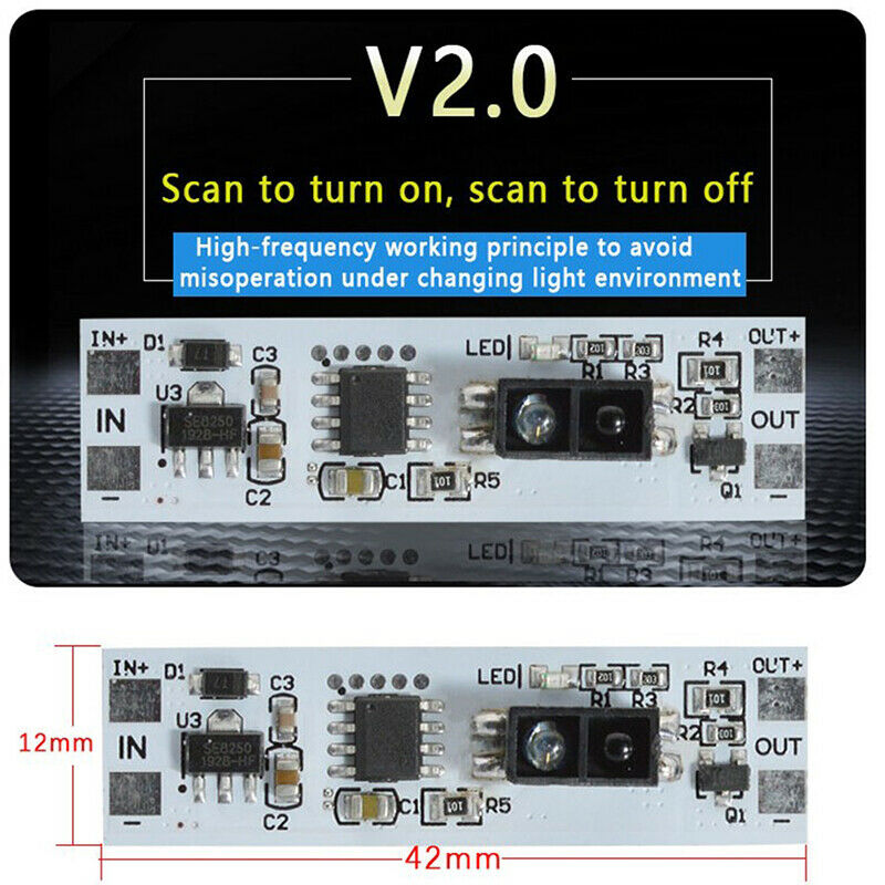 Scan Sensor Hand Sweep Switch Module 5V 12V 24V Short Distance IR  LED LighS Ew