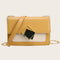 Fashion Messenger Bag Women Leather Metal Buckle Shoulder Handbag (Yellow) A#S