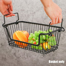 Kitchen Counter Cabinet Fruit Vegetable Iron Art Storage Basket With Handles